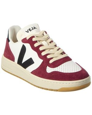 Veja V-10 Prime Suede & Leather Trainer - Pink