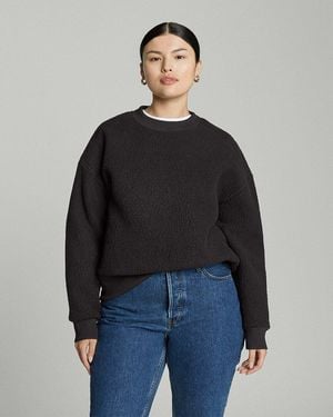 Everlane The Renew Teddy Oversized Crew Jumper - Black