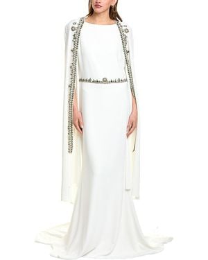 Reem Acra Cape Gown - White