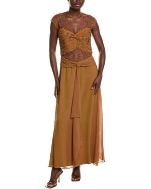 Issue New York Solid Silk Shell Gown - Brown