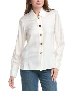 Rebecca Taylor Novelty Button Silk Shirt - White