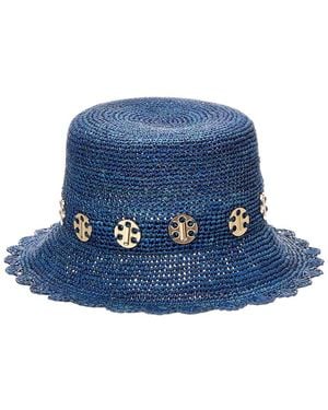 Bruno Magli Crochet Bucket Hat - Blue