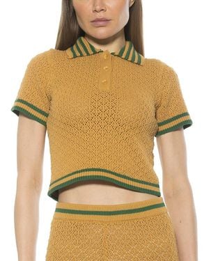 Alexia Admor Brinley Polo Top - Yellow