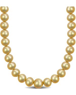 Pearls 14k 0.06 Ct. Tw. Diamond 14-16.5mm Pearl Necklace - Metallic