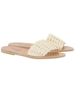 Ancient Greek Sandals Taygete Woven Leather Sandal - White