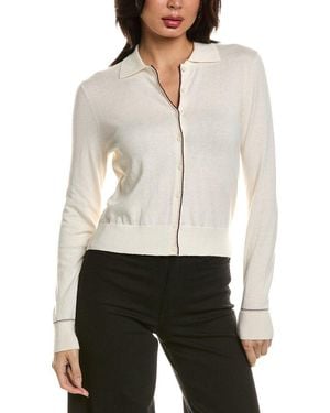 Vince Cashmere-blend Tipped Cardigan - White