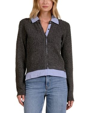 Elan Wool-Blend Cardigan - Black
