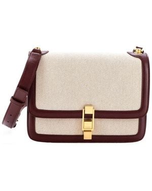 Saint Laurent Beige Canvas Carre Satchel (authentic Pre-loved) - Gray