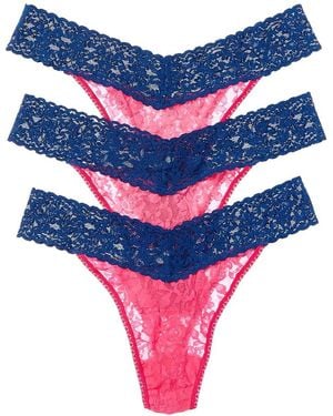 Hanky Panky 3Pk Colorplay Original Thong - Blue
