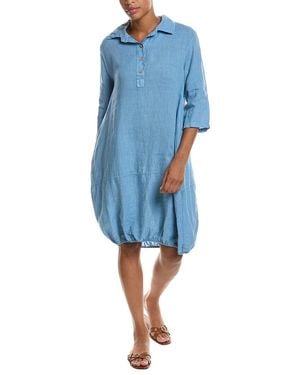 Persaman New York Linen Midi Dress - Blue