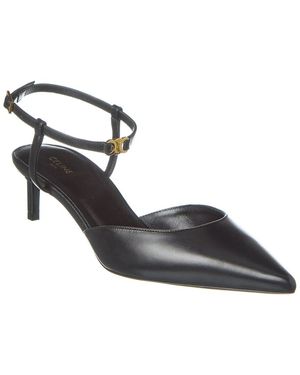 Celine Kitten Strap Leather Pump - Black