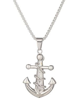Eye Candy LA The Bold Collection Titanium Anchor Away Pendant Necklace - White
