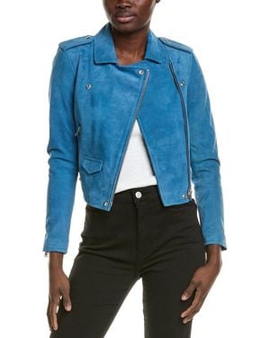 IRO Ashley Suede Leather Jacket - Blue