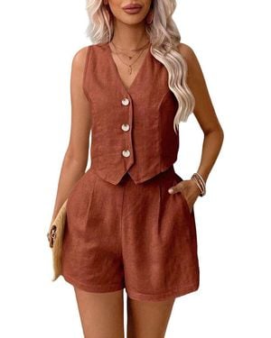 Amanda Royal Top & Short Set - Red