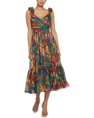 THEIA Tate Midi Dress - Multicolour