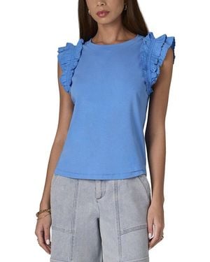 Wit & Wisdom Mixed Media Knit Top - Blue