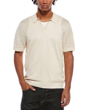 Onia Linen Johnny Collar Polo Jumper - White