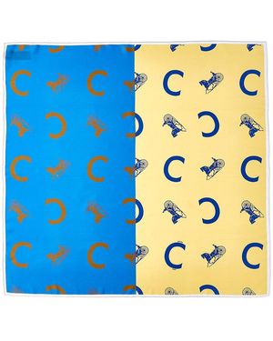 Celine Split Silk Scarf - Blue