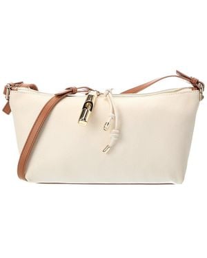 Furla Debby Mini Leather Shoulder Bag - Natural