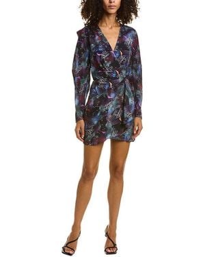 IRO Chayton Silk-Blend Mini Dress - Blue
