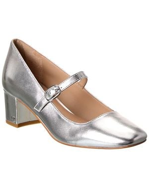 Stuart Weitzman Louise 50 Block Leather Mary Jane Pump - White