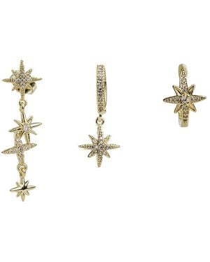Ebru Jewelry Plated Cz Dangle & Stud Earrings - Metallic