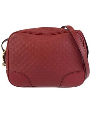 Gucci Leather Microssima Shoulder Bag (authentic Pre-loved) - Red