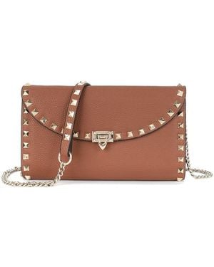 Tiffany & Fred Paris Studded Leather Clutch - Brown