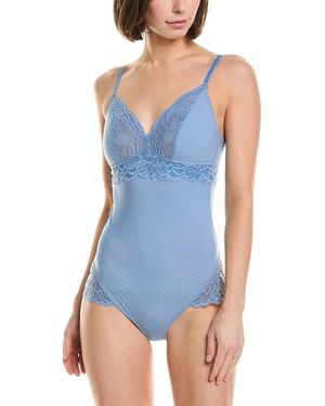 Hanro Lace Trim Bodysuit - Blue