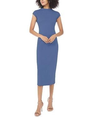 Vince Camuto Mock Neck Drop Shoulder Midi Dress - Blue