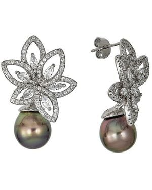Belpearl 11Mm Pearl Cz Earrings - White