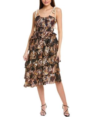 JLuxe Tiered Midi Dress - Brown