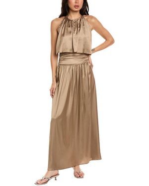 7021 2Pc Top & Skirt Set - Natural