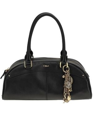 Chloé Bowling Leather Handbag - Black