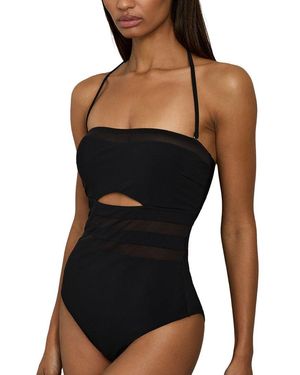 Reiss Luna Underwire Bandeau Cutout Swimsuit - Black