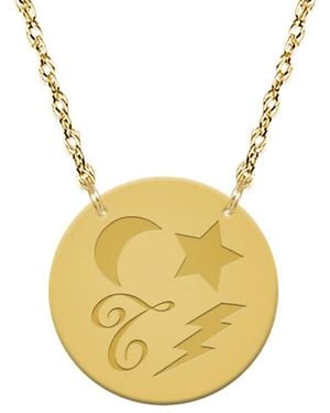 Jane Basch "Dream Token" 22K Over Initial Pendant -Z) - Yellow
