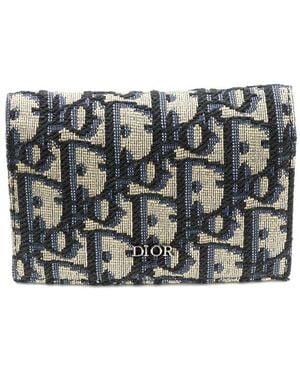 Dior Calf Card Case (authentic Pre-loved) - Gray