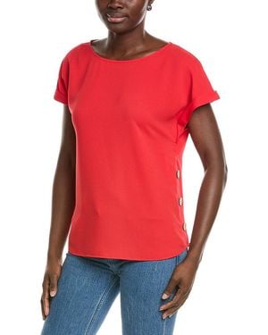 Jones New York Button Detail Blouse - Red