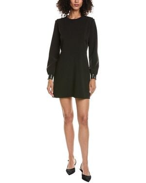 The Kooples Trend Leather-Trim Mini Dress - Black