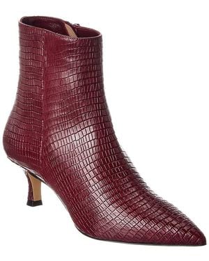 M by Bruno Magli Nerina Snake-Embossed Leather Bootie - Purple