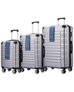 Bronco Polo Evolution 3pc Lightweight Hardside Expandable Luggage Set - Blue