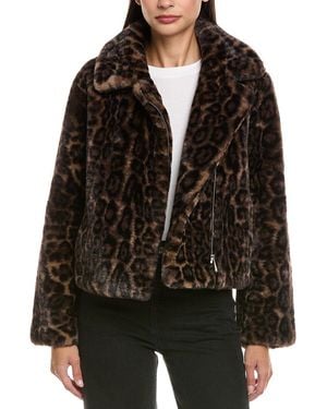 Apparis Dahlia Leopard Biker Jacket - Black
