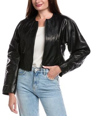 Helmut Lang Articulated Leather Biker Jacket - Black