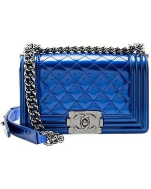 CHANEL Blue Leather Small Boy Bag (authentic Pre-loved)