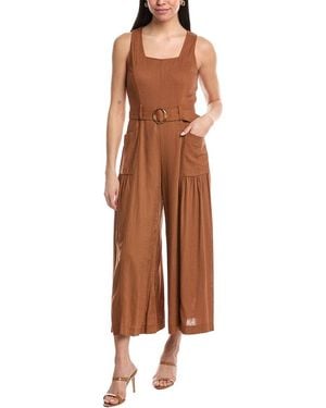 Maison Tara Slub Linen-blend Jumpsuit - Brown