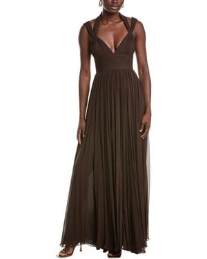 Michael Kors Silk Chiffon Goddess Gown - Brown