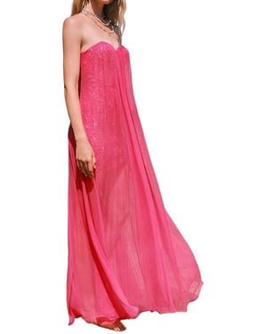 Linda Charm Midi Dress - Pink