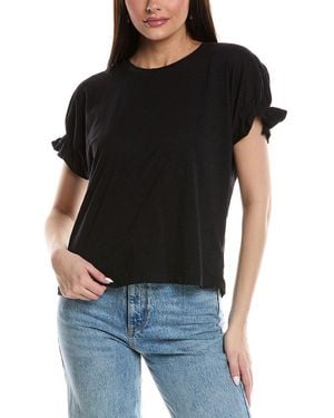 Velvet By Graham & Spencer Ruffle Sleeve T-Shirt - Black