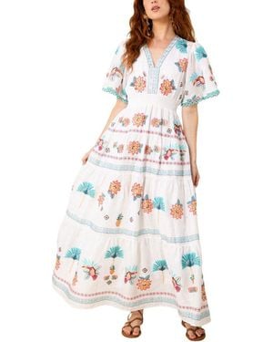 Hale Bob Journey Linen Maxi Dress - White