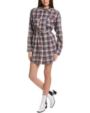 Isabel Marant Etoile Checked Linen-blend Shirtdress - Blue